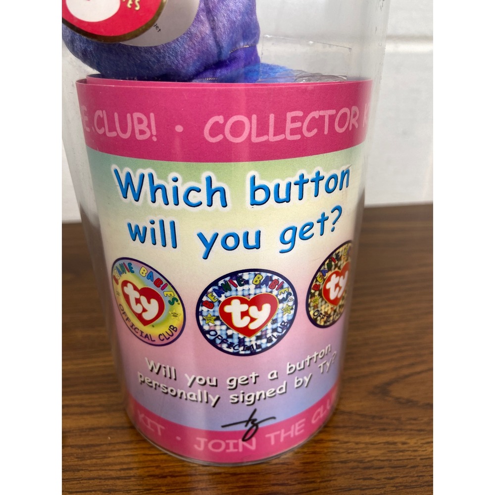 VTG Ty Beanie Babies Clubby IV Purple Plush Bear Official Club Collector Kit NIB - Picture 5 of 6